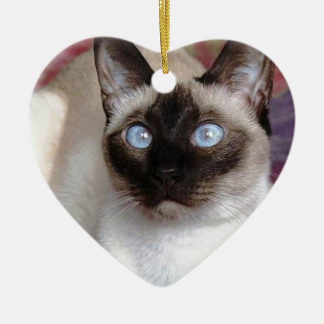 SIAMESE BEAUTY CERAMIC TREE DECORATION (Front)