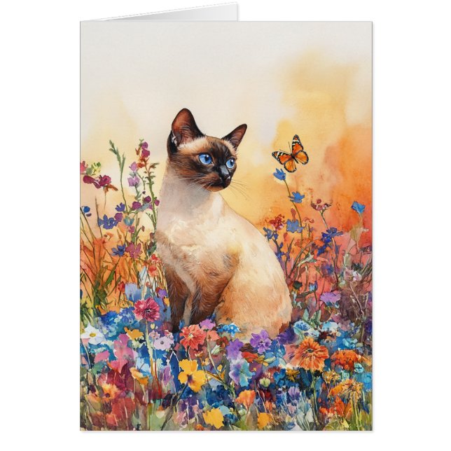 Siamese Cat 1 - 5" x 7" Art Card (Front)