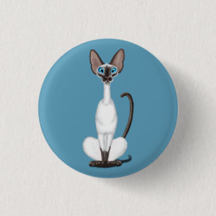 Siamese Cat 3 Cm Round Badge