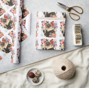 Siamese Cat 4th July Independence Day Wrapping Paper