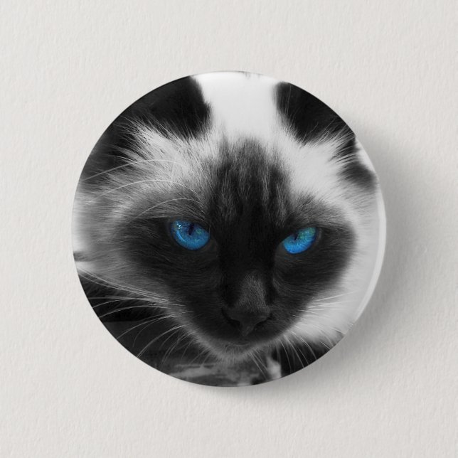 Siamese Cat 6 Cm Round Badge (Front)