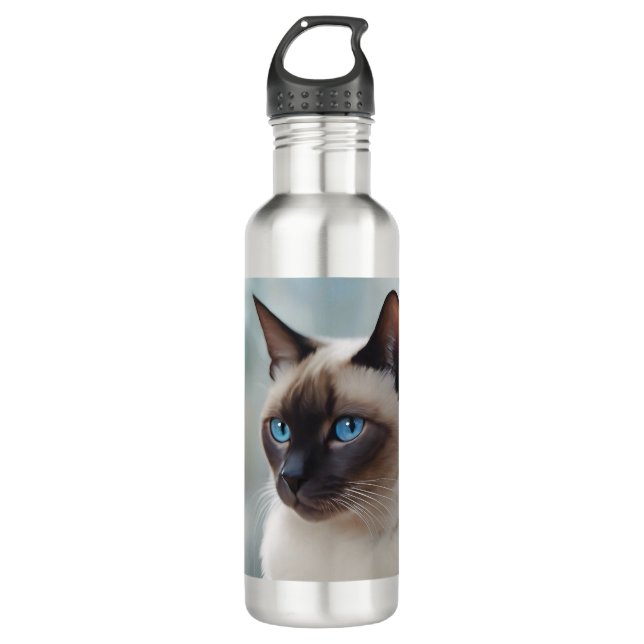 Siamese Cat 749 Digital art 710 Ml Water Bottle (Front)