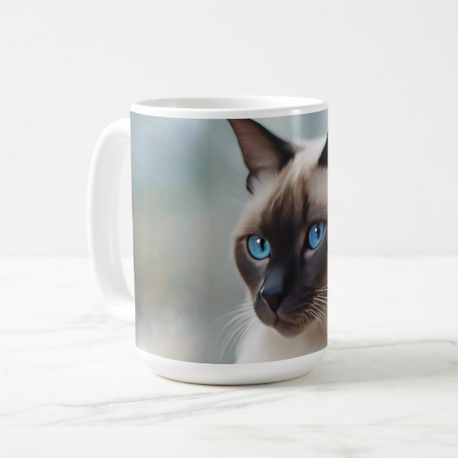 Siamese Cat 749 Digital art Coffee Mug (Front Left)