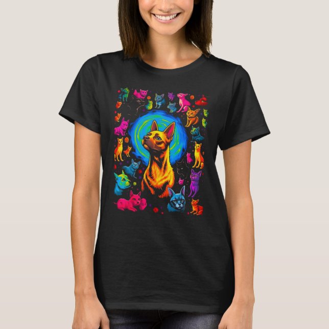 Siamese Cat Abstract Art T-Shirt (Front)