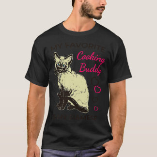 Siamese Cat and Cooking T-Shirt