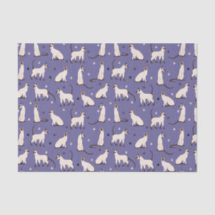 Siamese Cat and Paws Purple Tissue Paper