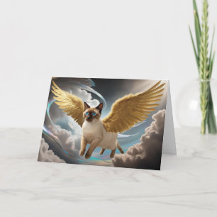 Siamese Cat Angel Sympathy Card