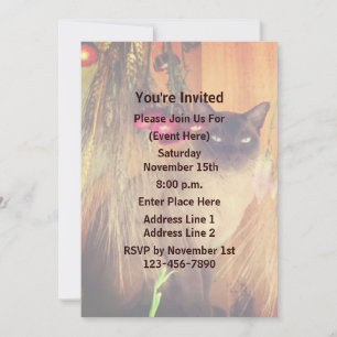 Siamese Cat Animal Party Invitation
