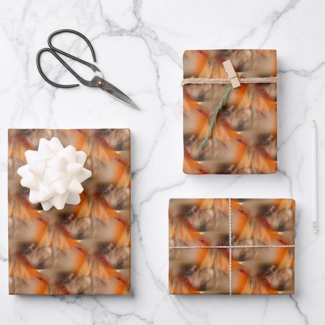 Siamese Cat Animal Pattern  Wrapping Paper Sheet (Front)