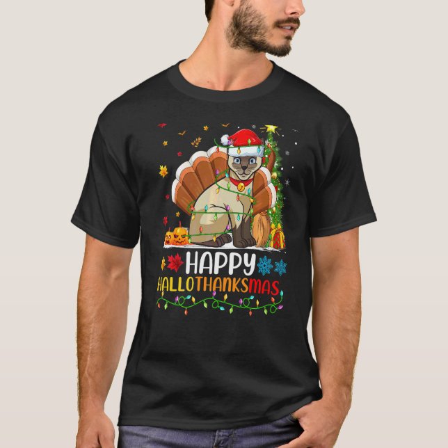 Siamese Cat Animal   Siamese Cat Hellothanksmas T-Shirt (Front)