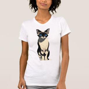 Siamese Cat Art Blue-Eyed Cat Lover T-Shirt