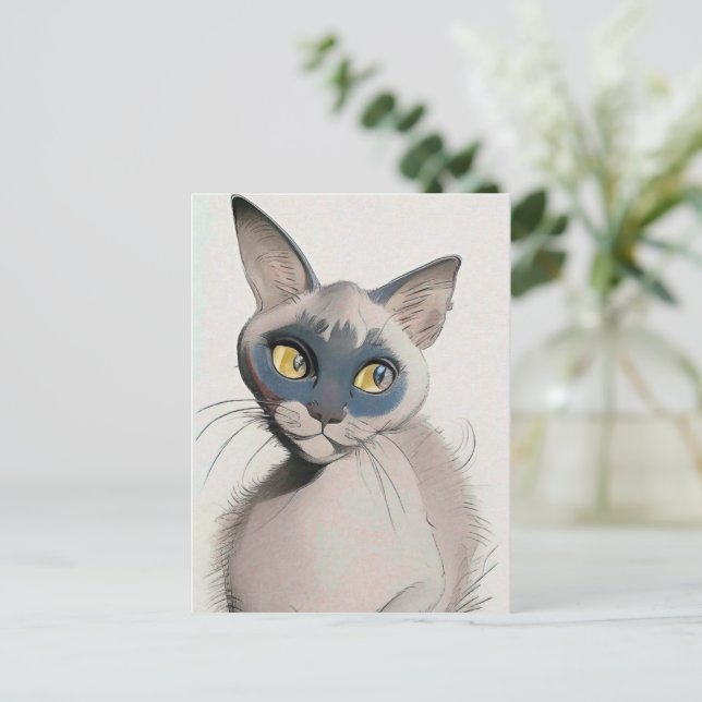 Siamese Cat Art Card (Standing Front)