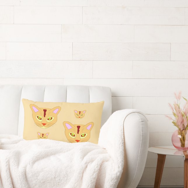Siamese Cat Art Lumbar Pillow – Cute Cat Gift Idea (Couch)