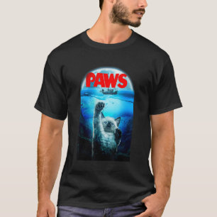 , Siamese Cat as Monster from Deep Terrorise Ship T-Shirt