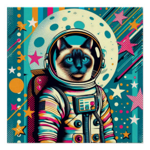 SIAMESE CAT-ASTRONAUT 2 POSTER