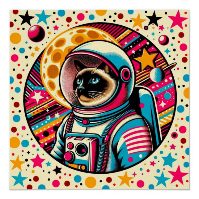SIAMESE CAT-ASTRONAUT 3 POSTER (Front)