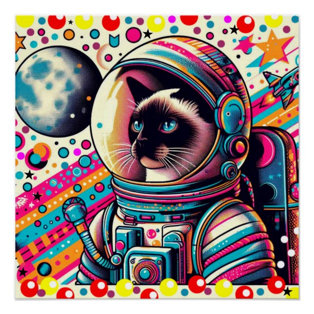 SIAMESE CAT-ASTRONAUT 4 POSTER (Front)