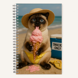 Siamese Cat at the Beach  Notebook