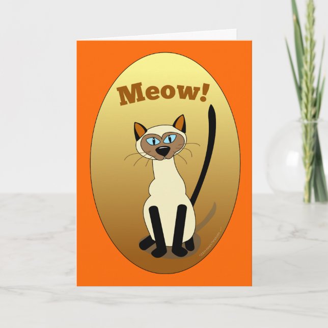 Siamese Cat Birthday Card (Front)