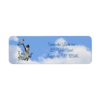 Siamese Cat Blue Butterfly Cute Address