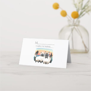 Siamese Cat Bride Groom Cute Wedding Place Card