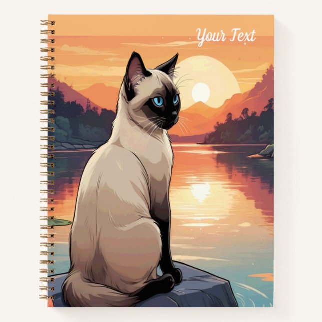 Siamese Cat by Lake Notebook (Front)