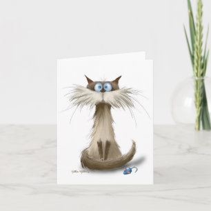 Siamese Cat Cartoon Card