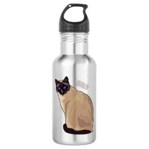 Siamese cat cartoon illustration  532 ml water bottle