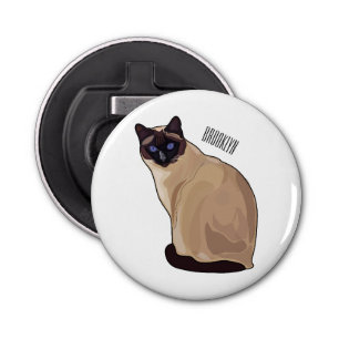 Siamese cat cartoon illustration  bottle opener