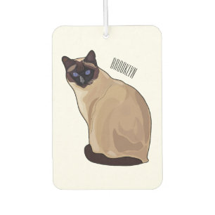 Siamese cat cartoon illustration car air freshener