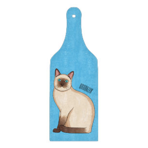 Siamese cat cartoon illustration  cutting board
