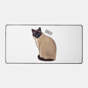 Siamese cat cartoon illustration desk mat