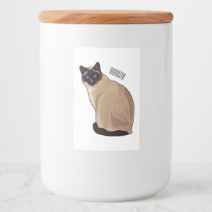 Siamese cat cartoon illustration  food label