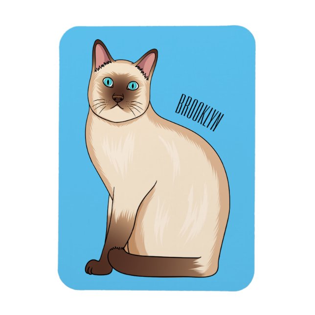 Siamese cat cartoon illustration  magnet (Vertical)