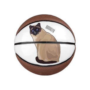 Siamese cat cartoon illustration mini basketball