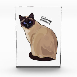 Siamese cat cartoon illustration  photo block