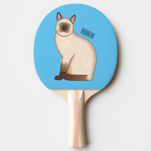 Siamese cat cartoon illustration ping pong paddle