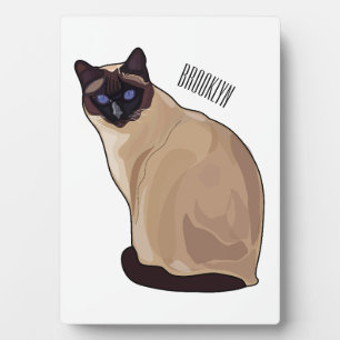 Siamese cat cartoon illustration  plaque