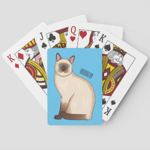 Siamese cat cartoon illustration  playing cards