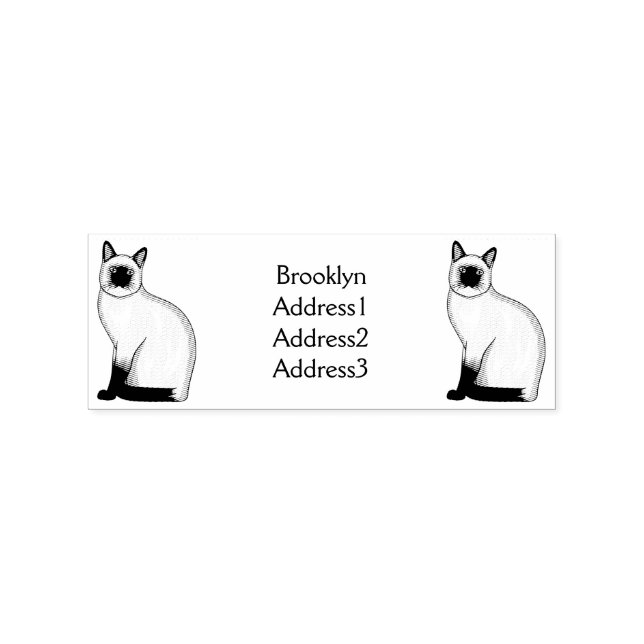 Siamese cat cartoon illustration  rubber stamp (Imprint)