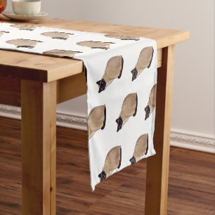 Siamese cat cartoon illustration  short table runner