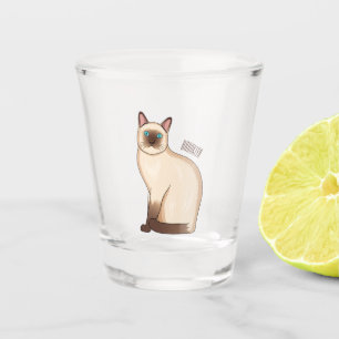 Siamese cat cartoon illustration shot glass