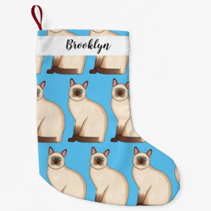 Siamese cat cartoon illustration  small christmas stocking