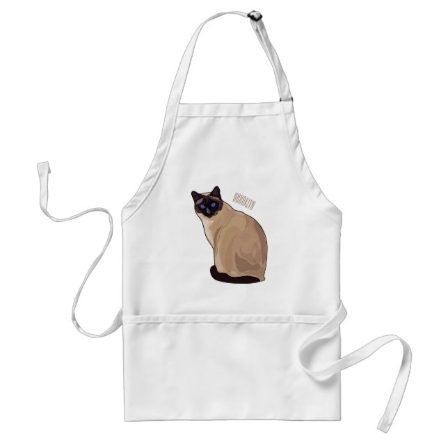 Siamese cat cartoon illustration  standard apron (Front)