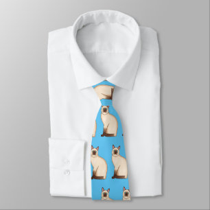 Siamese cat cartoon illustration tie