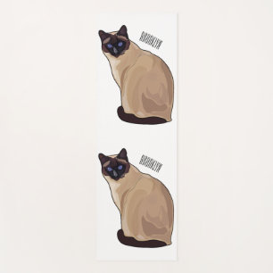 Siamese cat cartoon illustration yoga mat