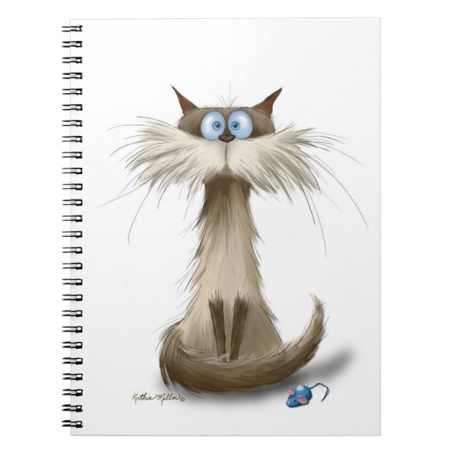 Siamese Cat Cartoon Notebook (Front)