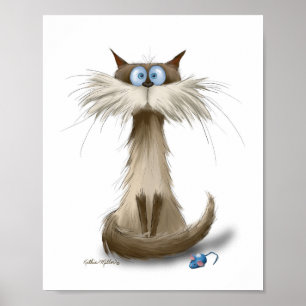 Siamese Cat Cartoon Poster
