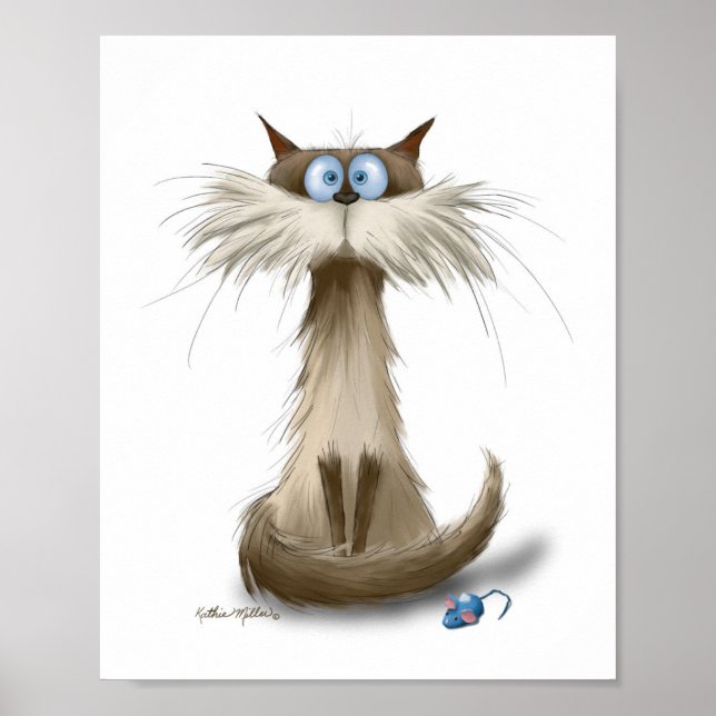 Siamese Cat Cartoon Poster (Front)