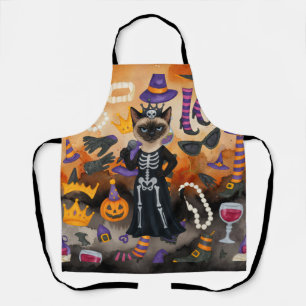 Siamese Cat  Cat Halloween Party  Apron